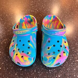 Crocs Kids Classic Marbled Clog Size J 3 Tie Dye Shoes